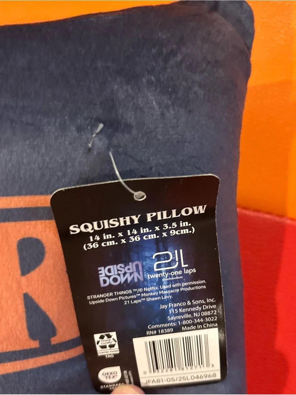 Stranger Things Navy Retro Bike Logo Pillow